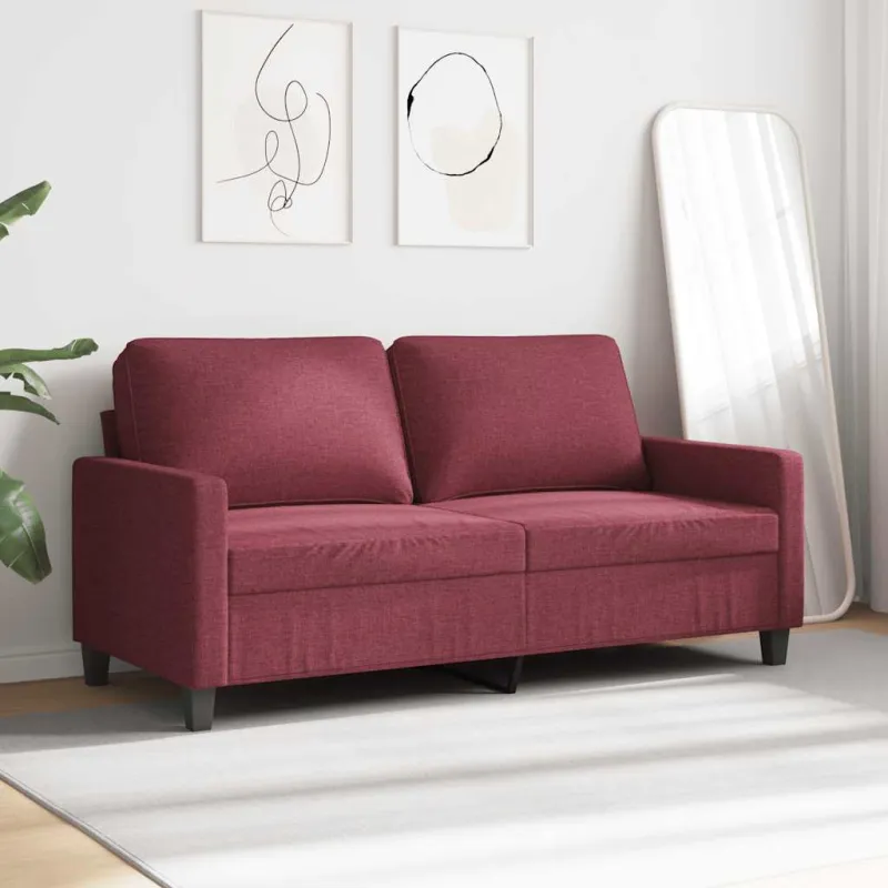 Dvivietė sofa, raudonojo vyno spalvos, 140cm, audinys
