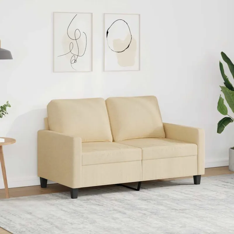 Dvivietė sofa, kreminės spalvos, 120cm, audinys