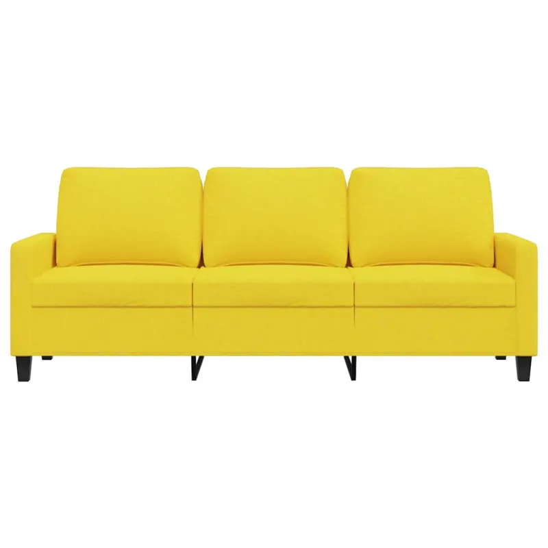 Trivietė sofa, šviesiai geltonos spalvos, 180cm, audinys