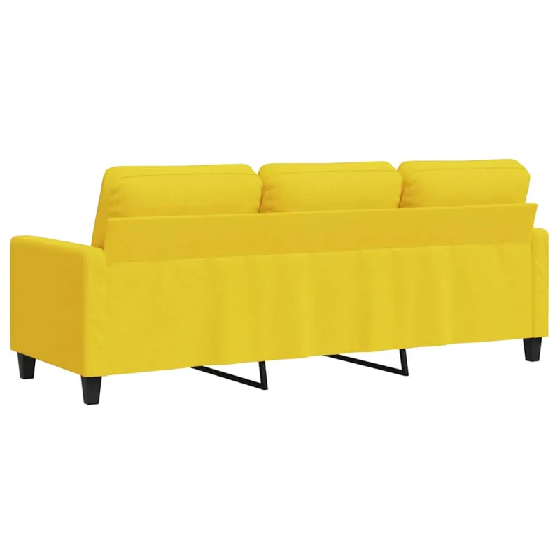 Trivietė sofa, šviesiai geltonos spalvos, 180cm, audinys