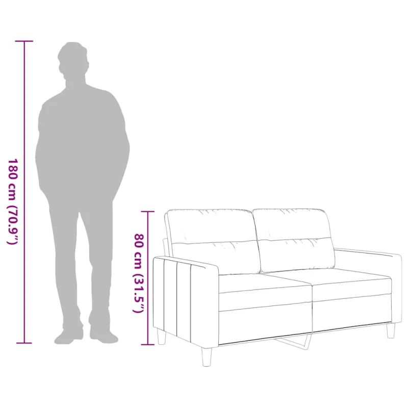 Dvivietė sofa, rudos spalvos, 120cm, audinys