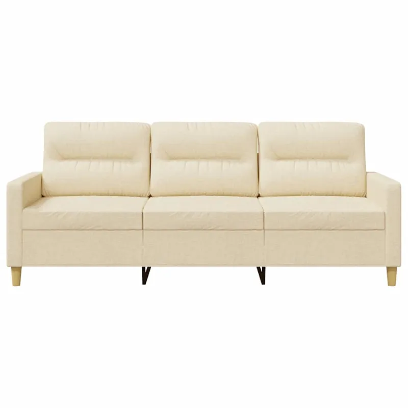 Trivietė sofa, kreminės spalvos, 180cm, audinys