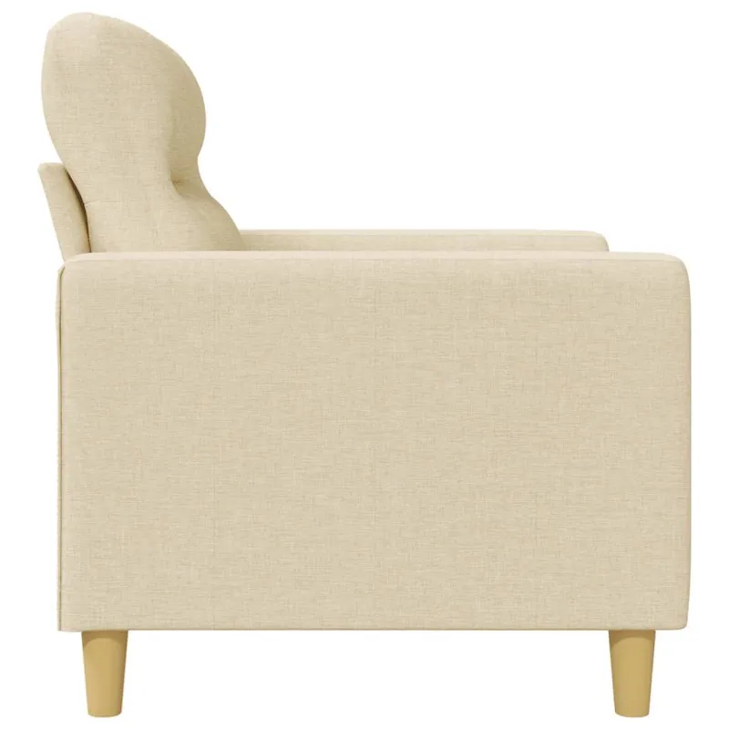 Trivietė sofa, kreminės spalvos, 180cm, audinys