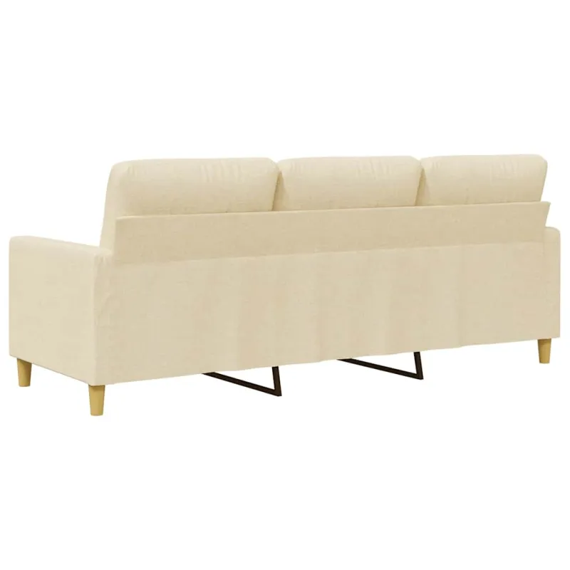 Trivietė sofa, kreminės spalvos, 180cm, audinys