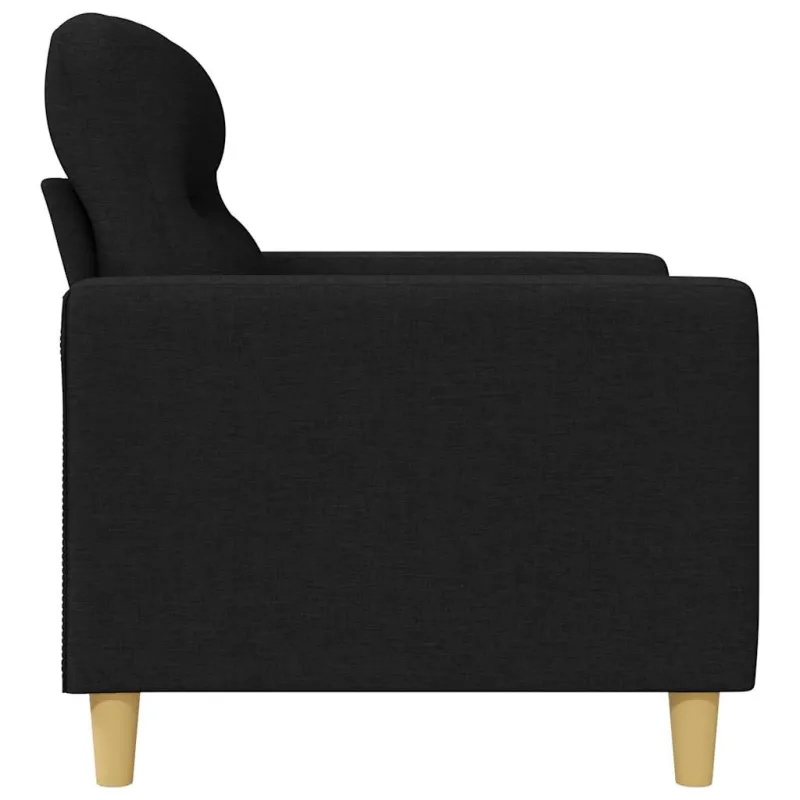 Trivietė sofa, juodos spalvos, 180cm, audinys