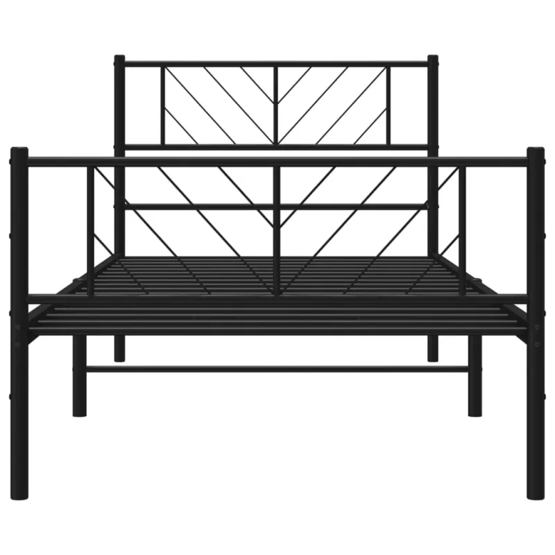Lovos rėmas su galvūgaliu/kojūgaliu, juodas, 75x190cm, metalas