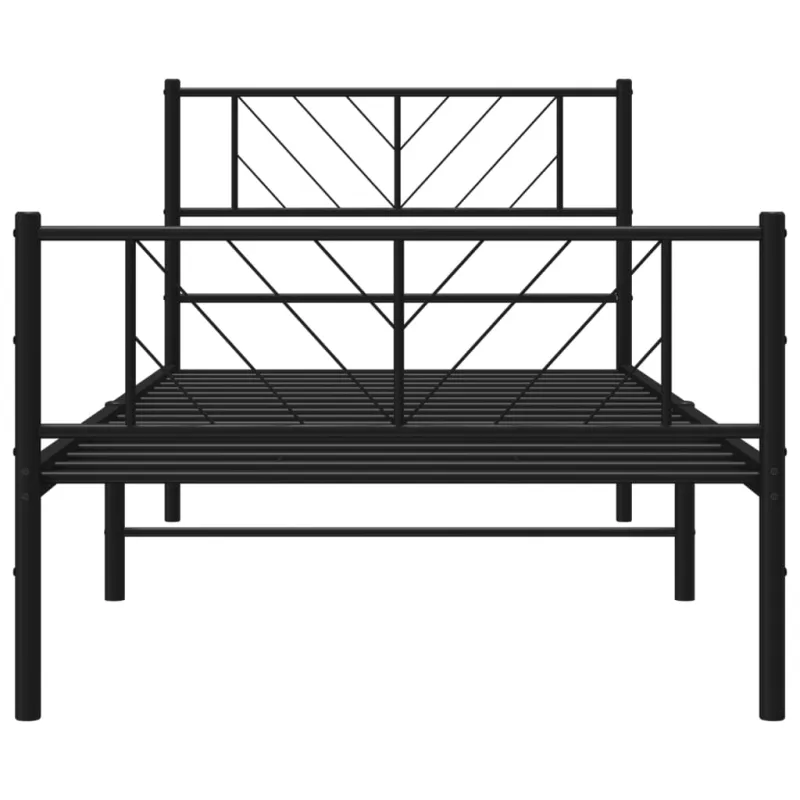 Lovos rėmas su galvūgaliu/kojūgaliu, juodas, 107x203cm, metalas