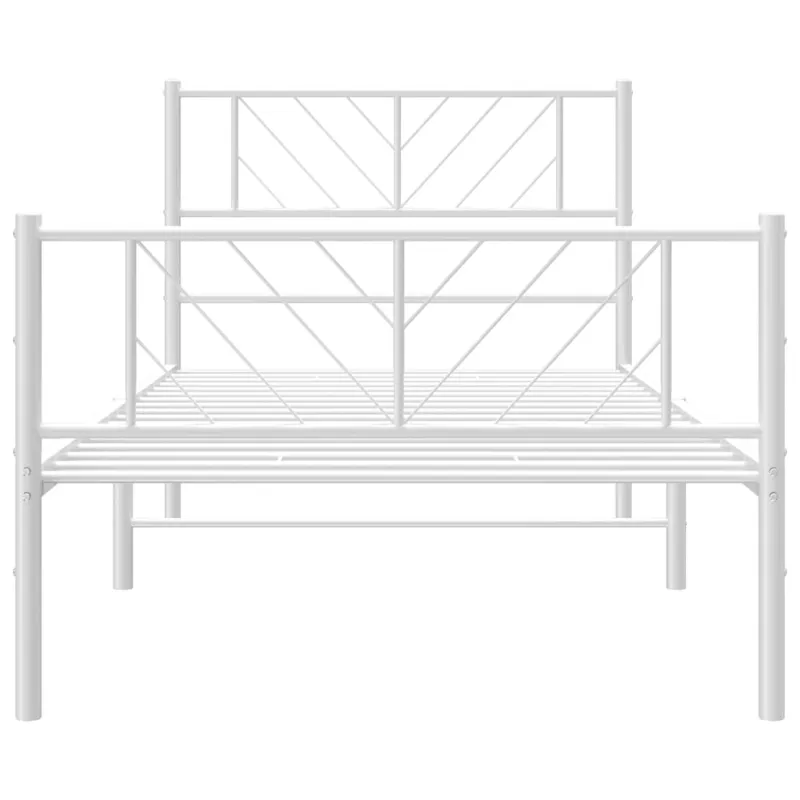 Lovos rėmas su galvūgaliu/kojūgaliu, baltas, 75x190cm, metalas