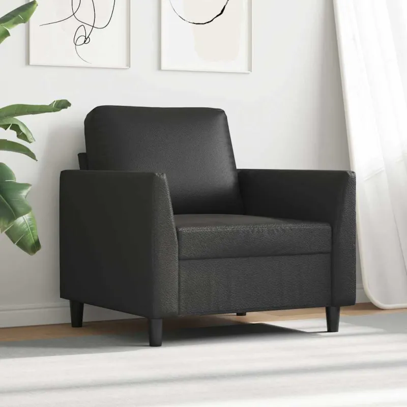 Krėslas, juodos spalvos, 60cm, dirbtinė oda
