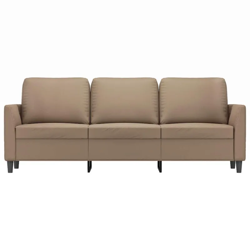 Trivietė sofa, kapučino spalvos, 180cm, dirbtinė oda