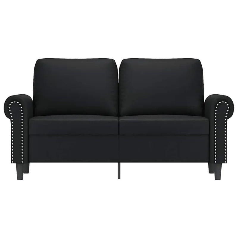 Dvivietė sofa, juodos spalvos, 120cm, dirbtinė oda