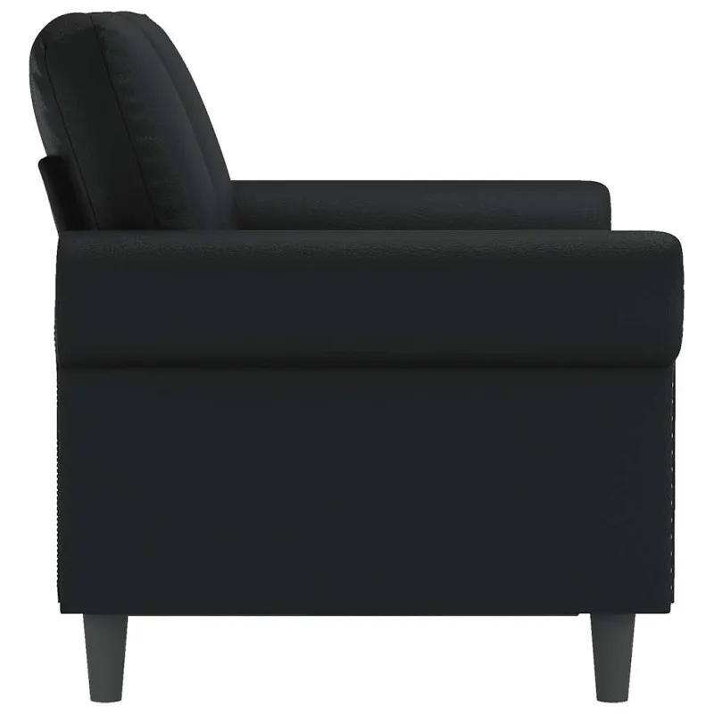 Dvivietė sofa, juodos spalvos, 120cm, dirbtinė oda