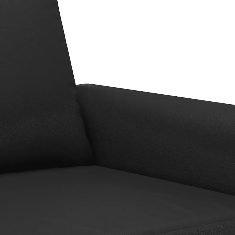 Dvivietė sofa, juodos spalvos, 120cm, dirbtinė oda