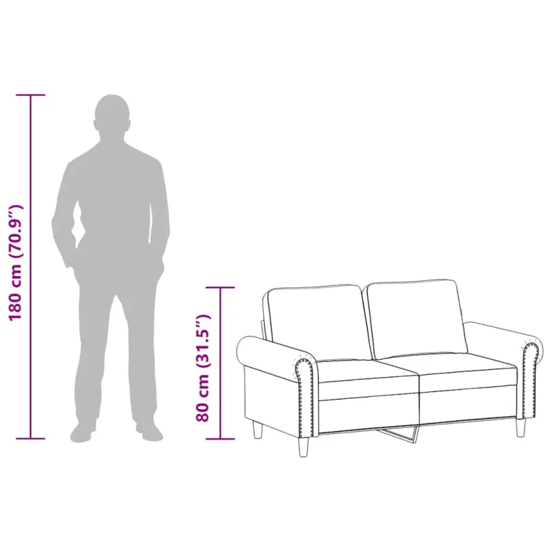 Dvivietė sofa, juodos spalvos, 120cm, dirbtinė oda