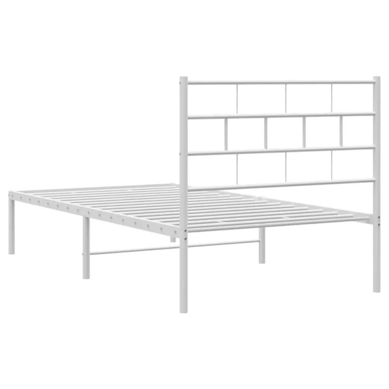 Lovos rėmas be čiužinio, baltas, 75x190cm, metalas