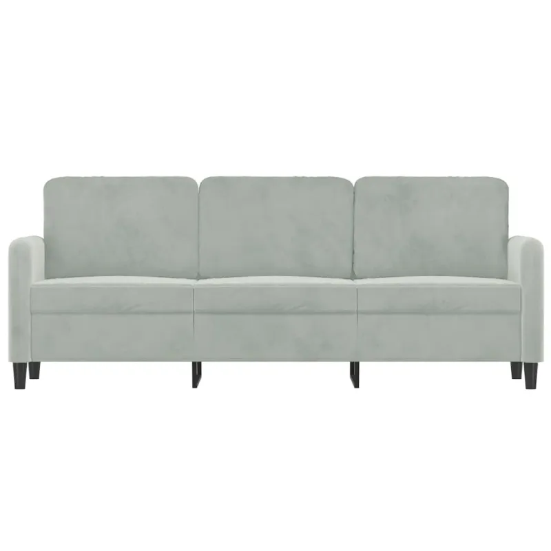 Trivietė sofa, šviesiai pilkos spalvos, 180cm, aksomas