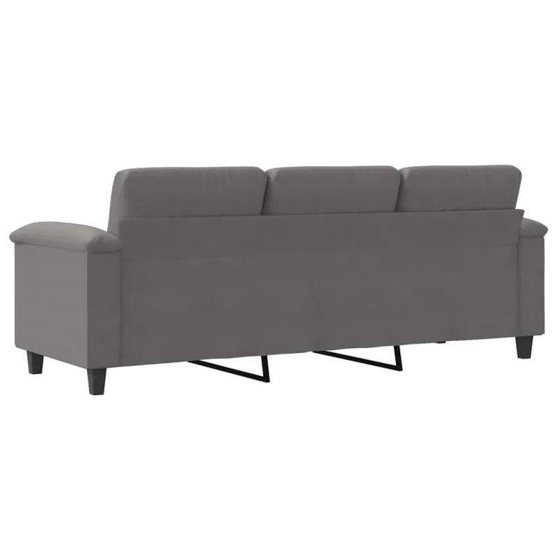 Trivietė sofa, tamsiai pilka, 180cm, mikropluošto audinys