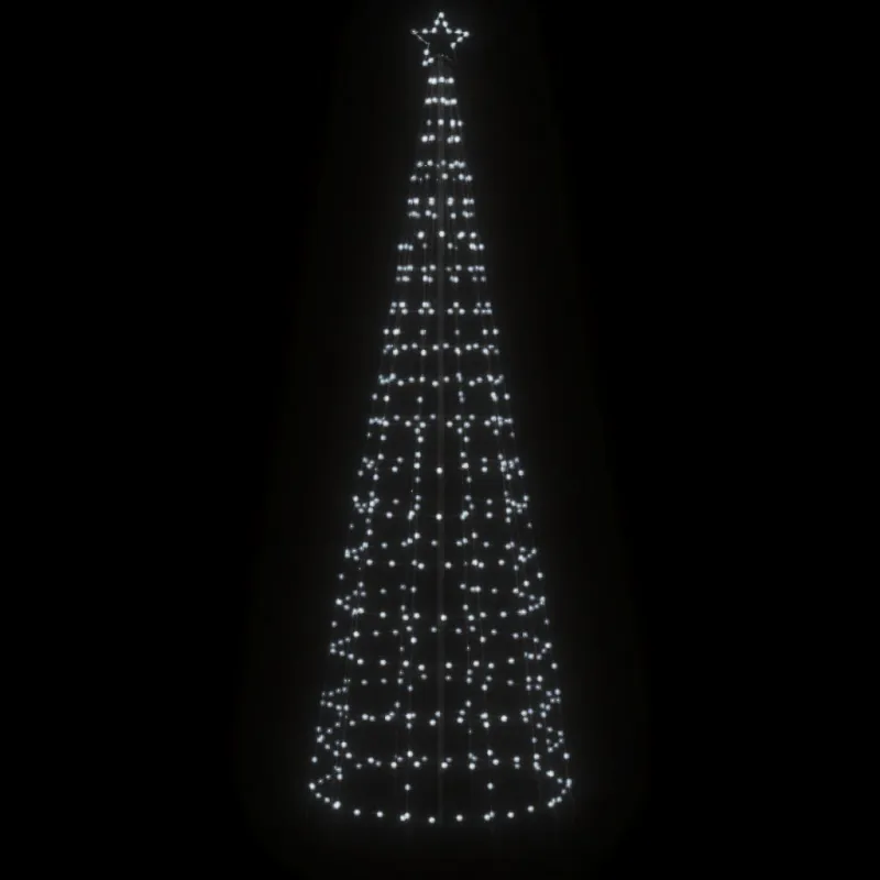 LED Kalėdų eglutė su smaigaliais 570 LED šalta balta 300 cm