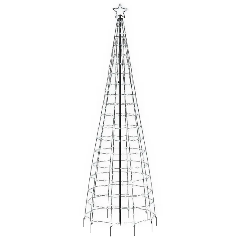LED Kalėdų eglutė su smaigaliais 570 LED šalta balta 300 cm