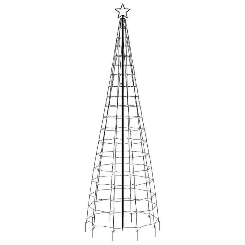 LED Kalėdų eglutė su smaigaliais 570 LED šalta balta 300 cm