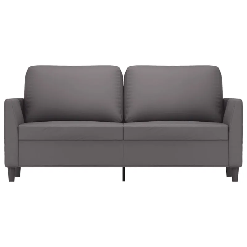 Dvivietė sofa, pilkos spalvos, 140cm, dirbtinė oda