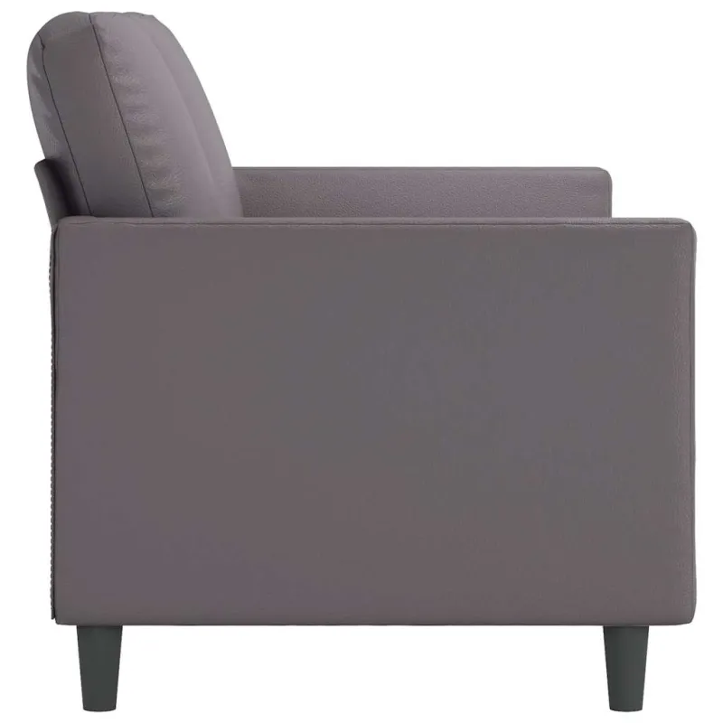 Dvivietė sofa, pilkos spalvos, 140cm, dirbtinė oda