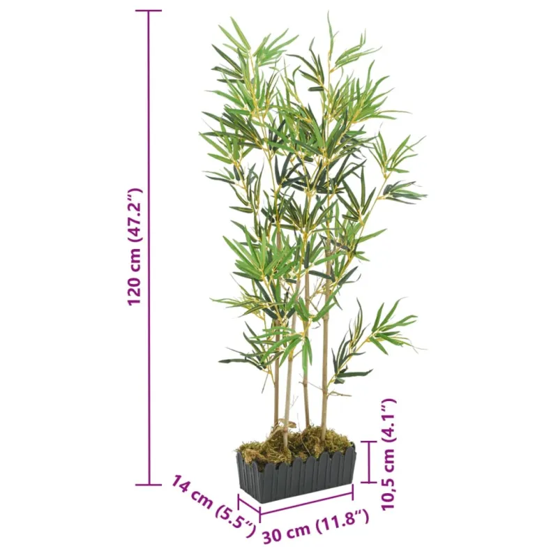 Dirbtinis bambukas, žalios spalvos, 120cm, 552 lapai