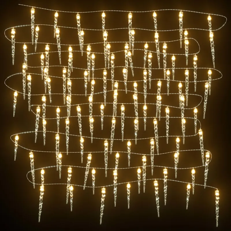 Kalėdinė varveklio lemputė, 100 LED, šiltai balta, 10 m, akrilas, PVC