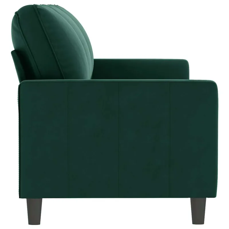 Trivietė sofa, tamsiai žalios spalvos, 180cm, aksomas