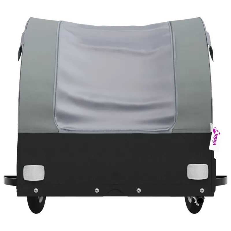 Dviračio priekaba, juodos ir pilkos spalvos, 45kg, geležis