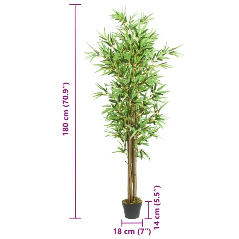Dirbtinis bambukas, žalios spalvos, 180cm, 1288 lapų