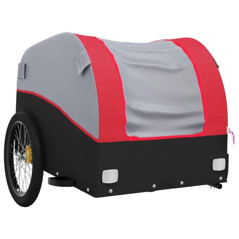 Dviračio priekaba, juodos ir raudonos spalvos, 45kg, geležis