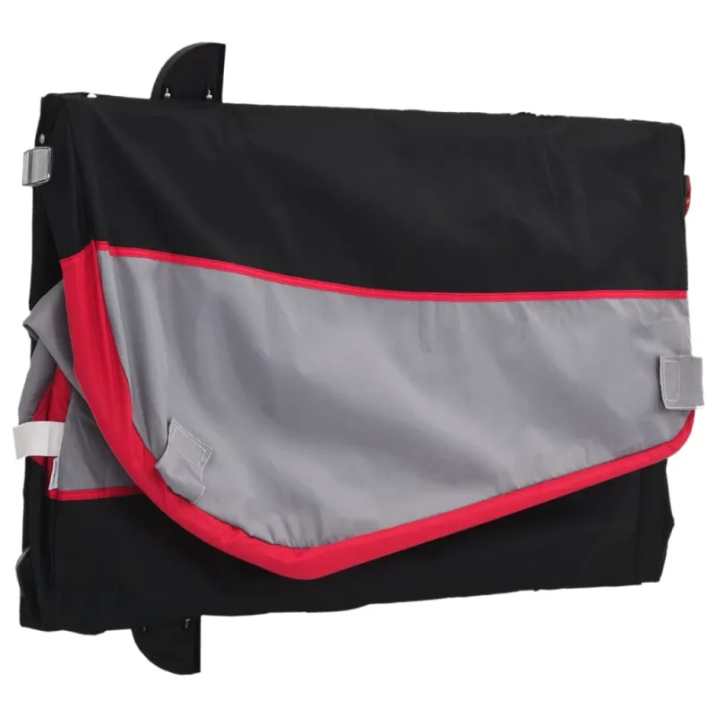Dviračio priekaba, juodos ir raudonos spalvos, 45kg, geležis