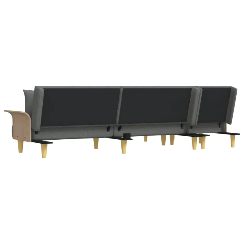 L formos sofa-lova, tamsiai pilka, 279x140x70cm, audinys