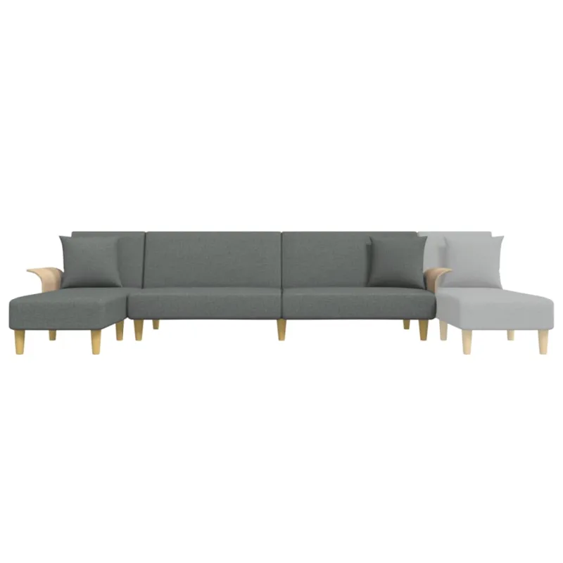 L formos sofa-lova, tamsiai pilka, 279x140x70cm, audinys
