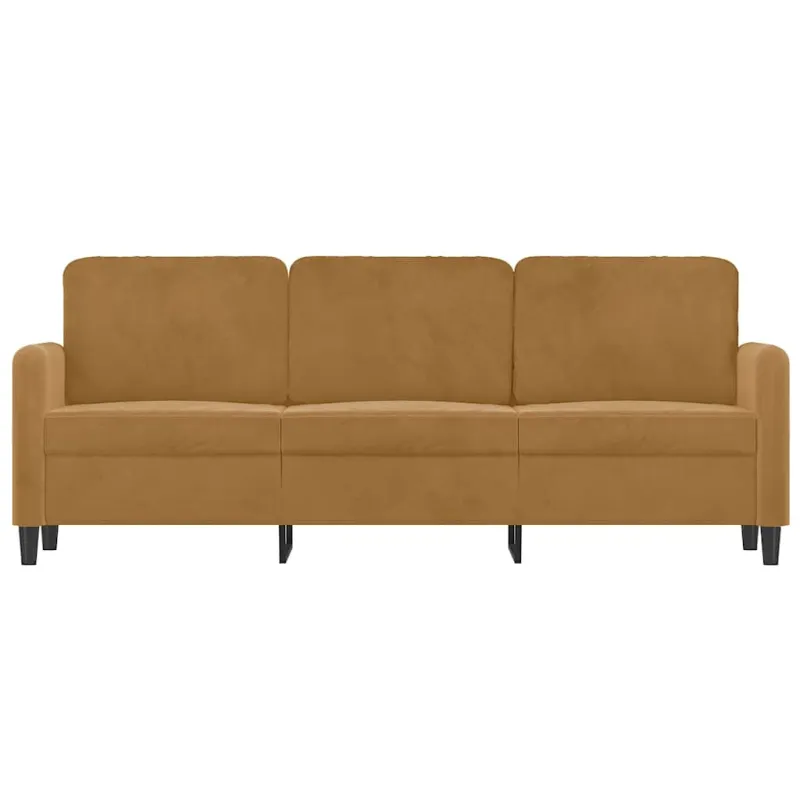 Trivietė sofa, rudos spalvos, 180cm, aksomas