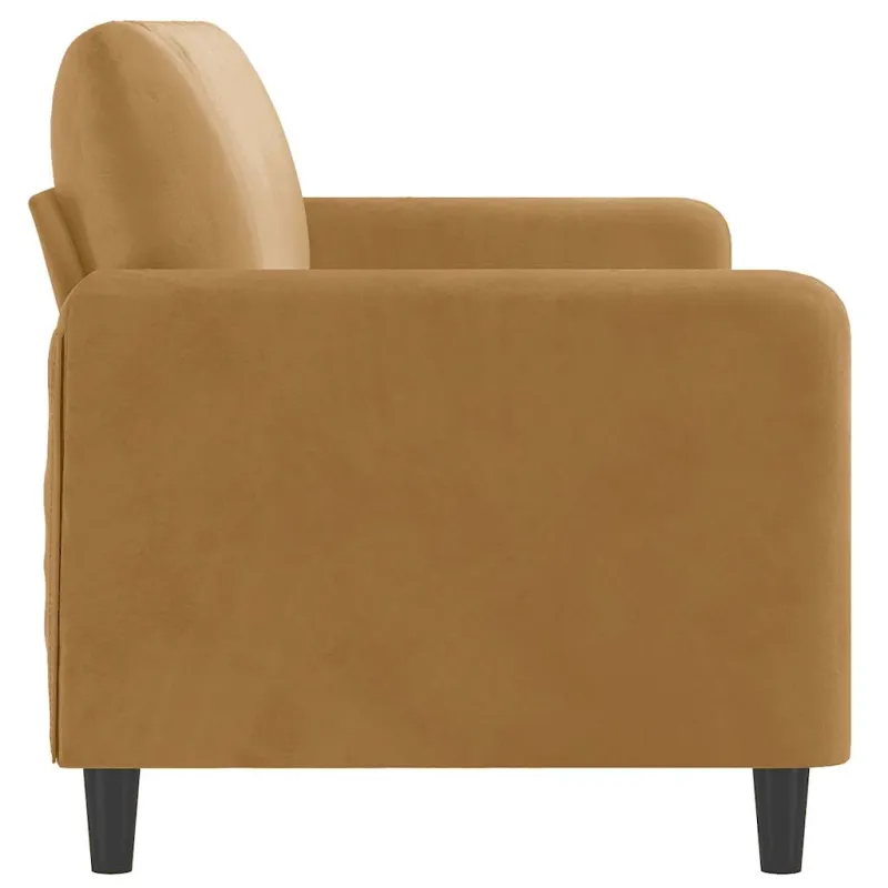 Trivietė sofa, rudos spalvos, 180cm, aksomas