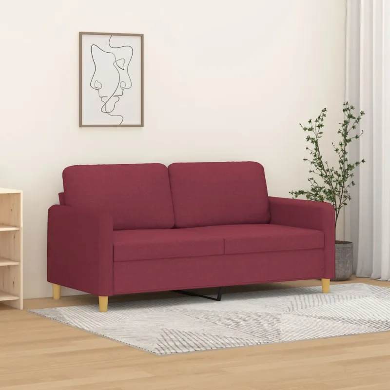 Dvivietė sofa, raudonojo vyno spalvos, 140cm, audinys