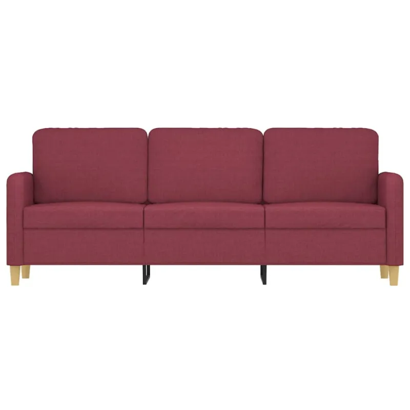 Trivietė sofa, raudonojo vyno spalvos, 180cm, audinys