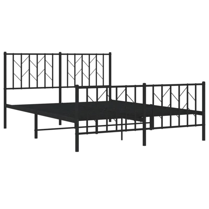 Lovos rėmas su galvūgaliu/kojūgaliu, juodas, 135x190cm, metalas