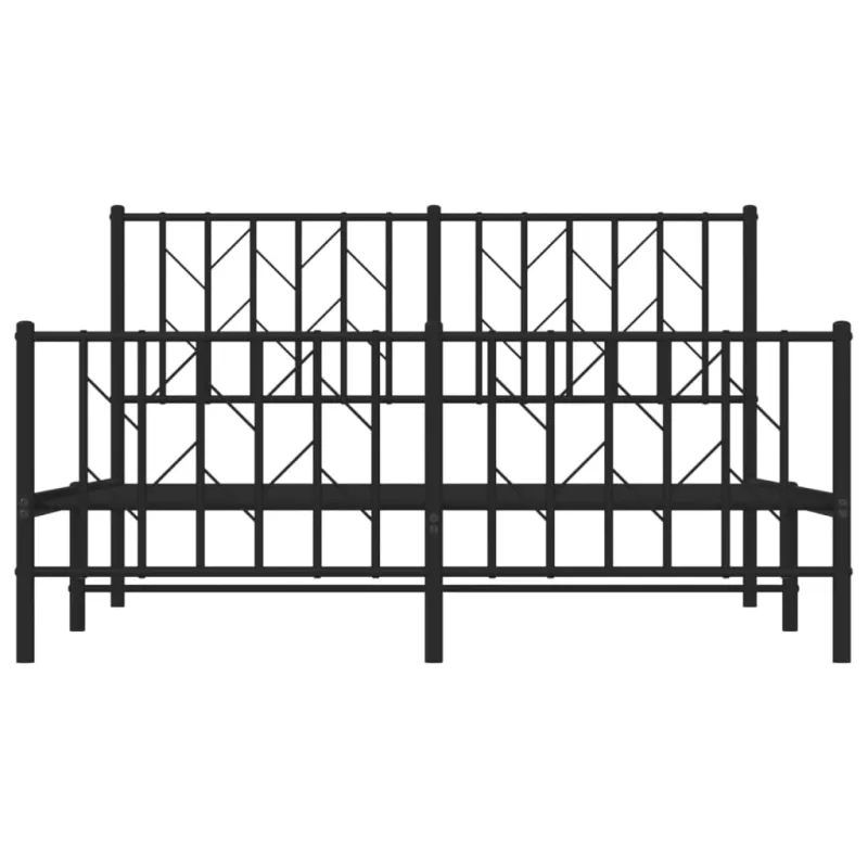 Lovos rėmas su galvūgaliu/kojūgaliu, juodas, 135x190cm, metalas