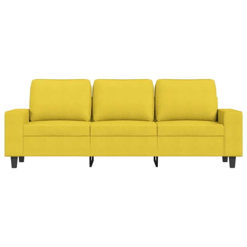 Trivietė sofa, šviesiai geltonos spalvos, 180cm, audinys
