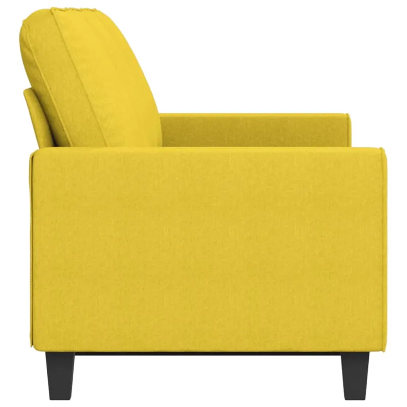 Trivietė sofa, šviesiai geltonos spalvos, 180cm, audinys