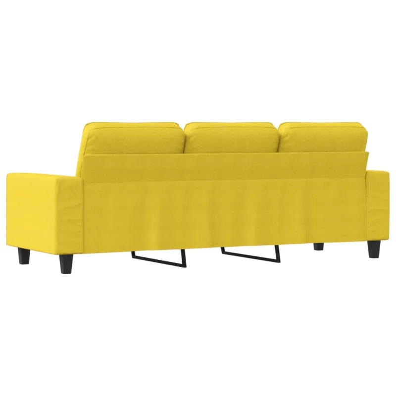 Trivietė sofa, šviesiai geltonos spalvos, 180cm, audinys