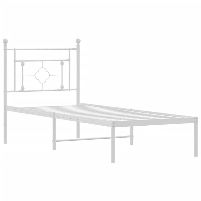 Lovos rėmas be čiužinio, baltas, 75x190cm, metalas