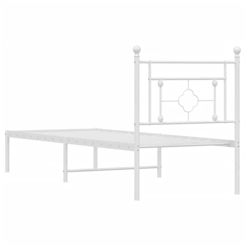 Lovos rėmas be čiužinio, baltas, 75x190cm, metalas