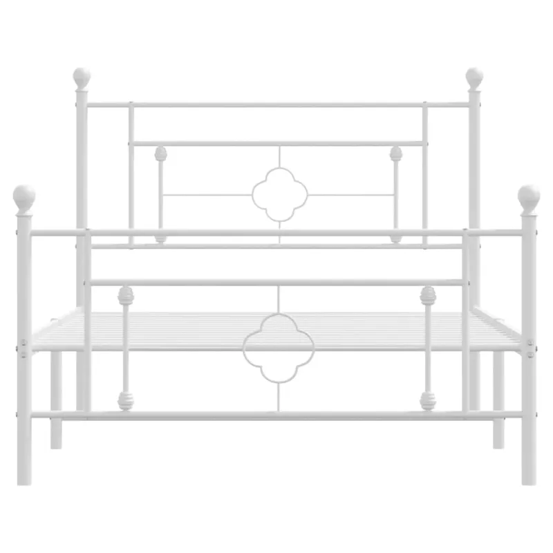Lovos rėmas su galvūgaliu/kojūgaliu, baltas, 107x203cm, metalas