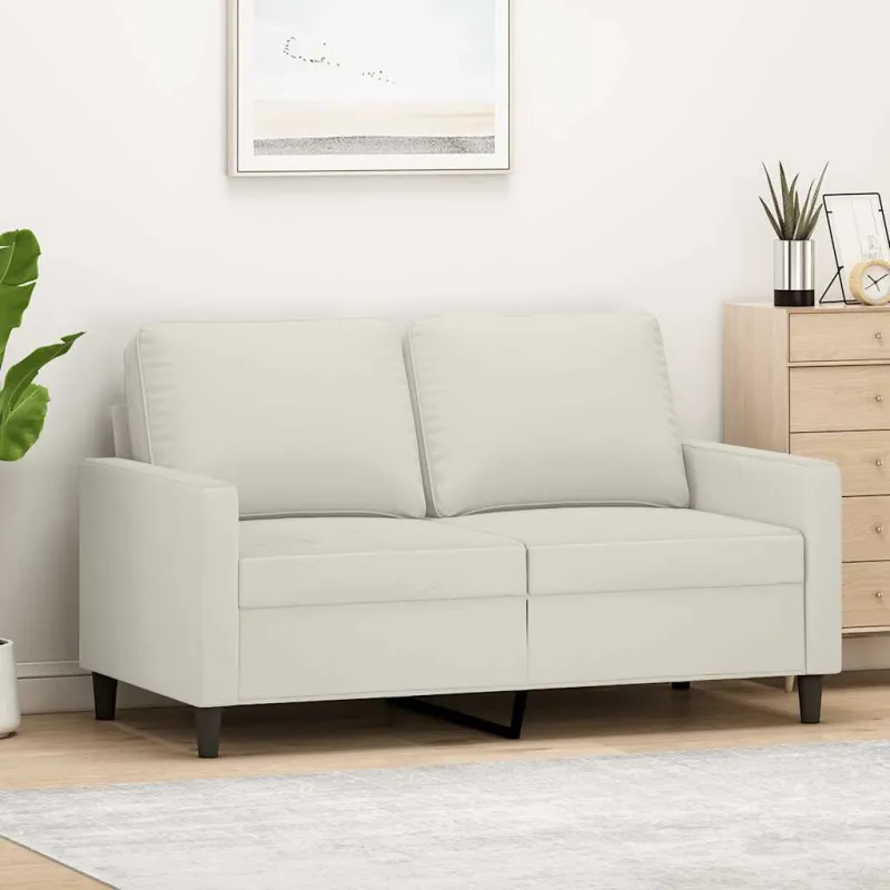 Dvivietė sofa, kreminės spalvos, 120cm, aksomas
