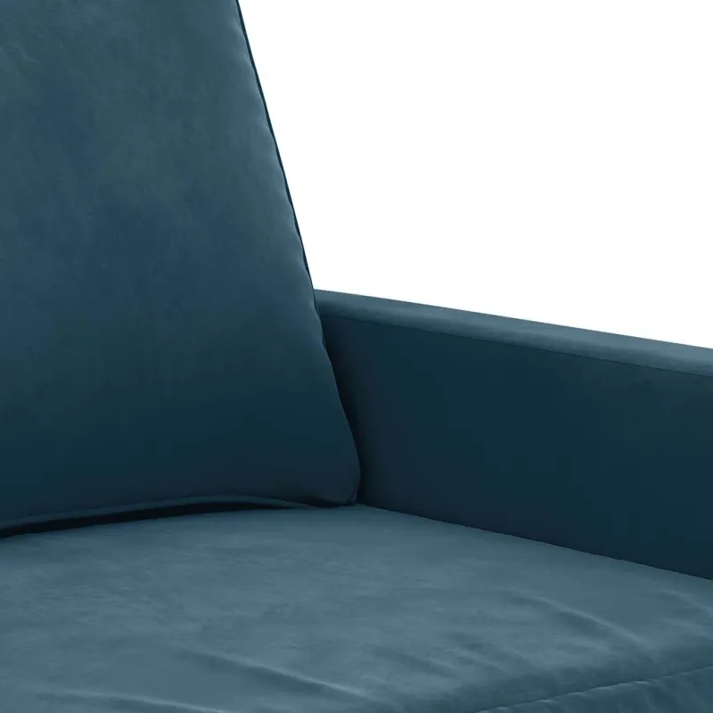 Trivietė sofa, mėlynos spalvos, 180cm, aksomas