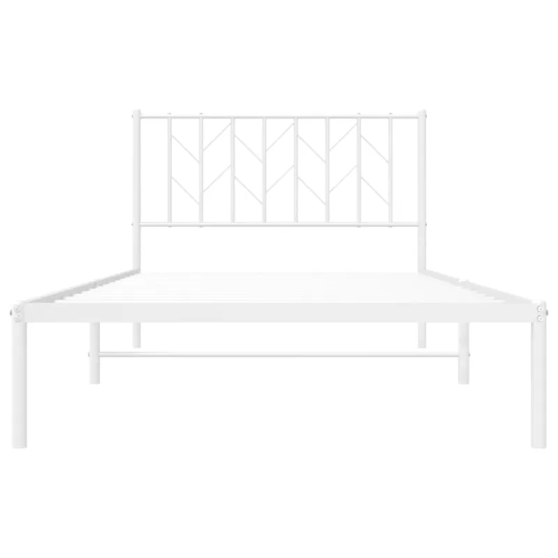 Metalinis lovos rėmas su galvūgaliu, baltos spalvos, 107x203cm